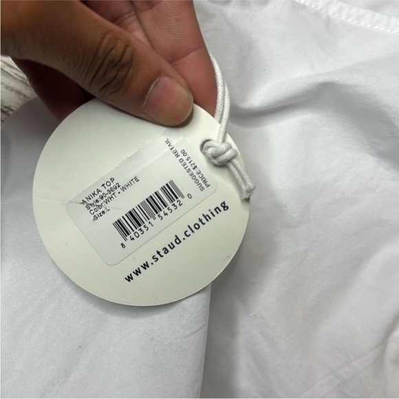 Staud ANIKA TOP WHITE size L NWT - Picture 6 of 9